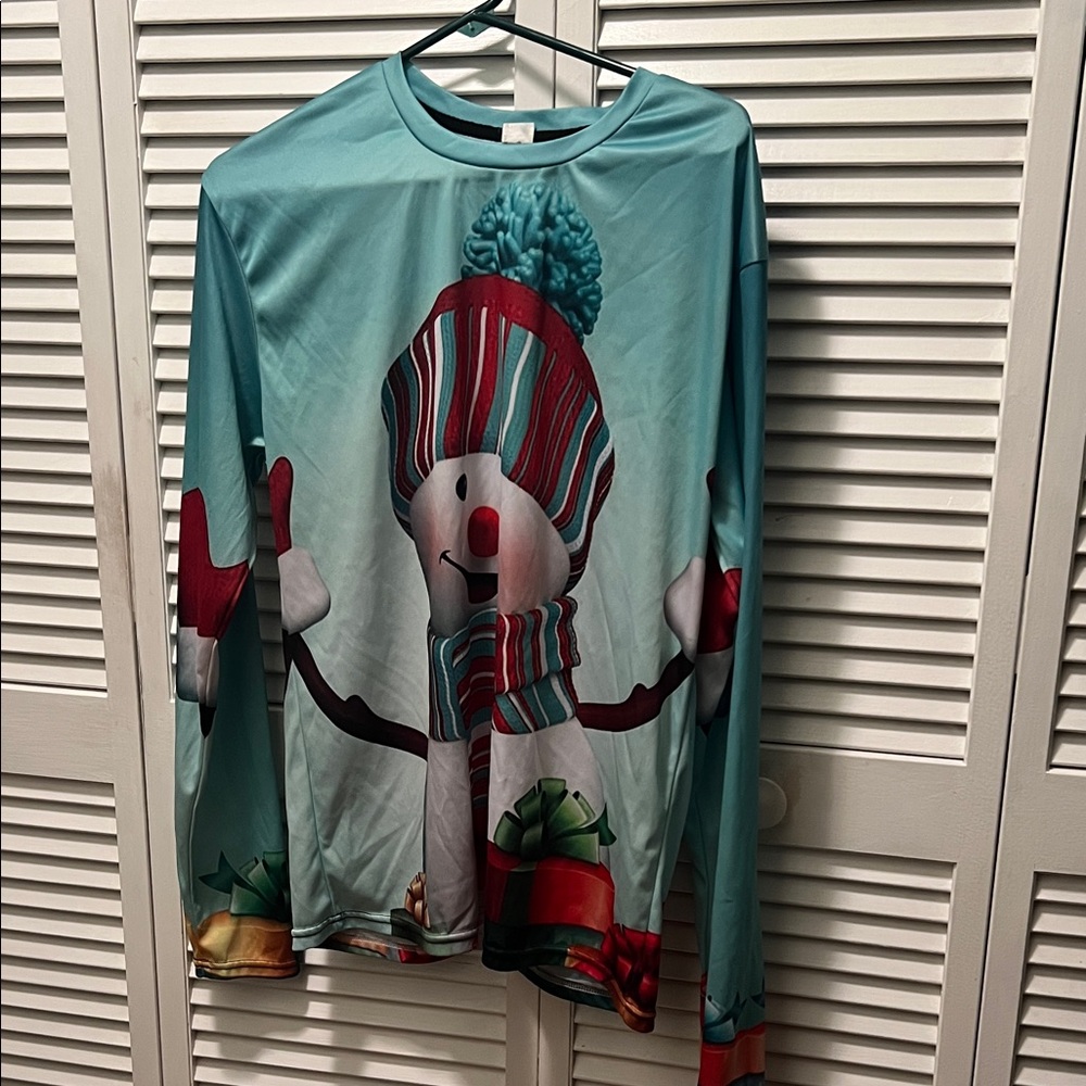 #1475**Unisex Festive Snowman Long Sleeve Shirt